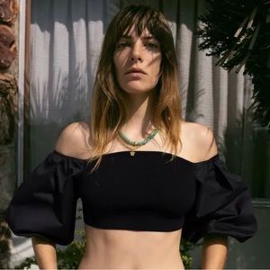 Zara black top in medium.